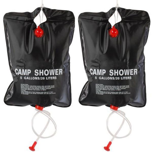 2 x 20l camping shower bag- portable solar heated 5 gallon/20 litre travel shower bag - black #8
2 x 20l camping shower bag- portable solar heated 5 gallon/20 litre travel shower bag - black #8
