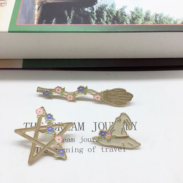 cartoon badge magic hat pentagram broom brooches for women creative flower enamel pins jewelry clothes backpack accessories, Gray
cartoon badge magic hat pentagram broom brooches for women creative flower enamel pins jewelry clothes backpack accessories, Gray