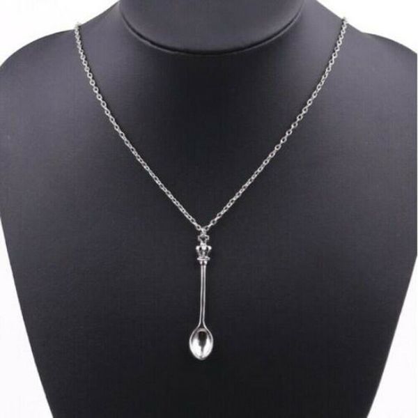 new kitchen tableware necklace crown fork knife spoon charm pendant cross chain necklace fashion creative couple jewelry holiday gift, Silver
new kitchen tableware necklace crown fork knife spoon charm pendant cross chain necklace fashion creative couple jewelry holiday gift, Silver