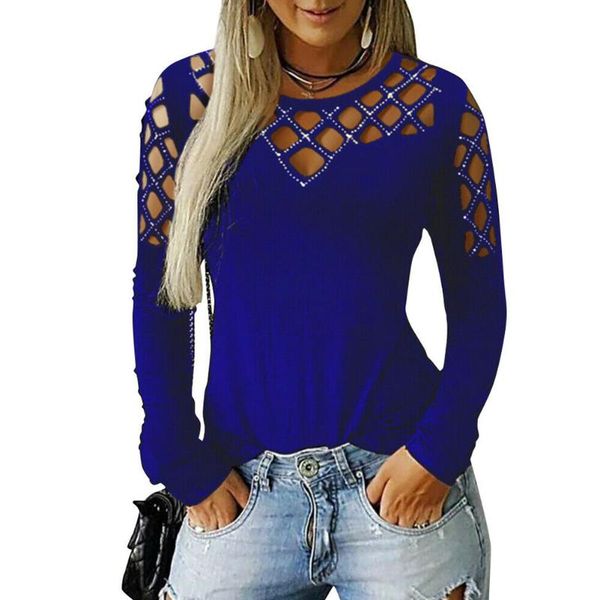 slim autumn outwear daily wear long sleeves with rhinestone women t shirt solid fashion hollowed out casual cotton blend, White
slim autumn outwear daily wear long sleeves with rhinestone women t shirt solid fashion hollowed out casual cotton blend, White