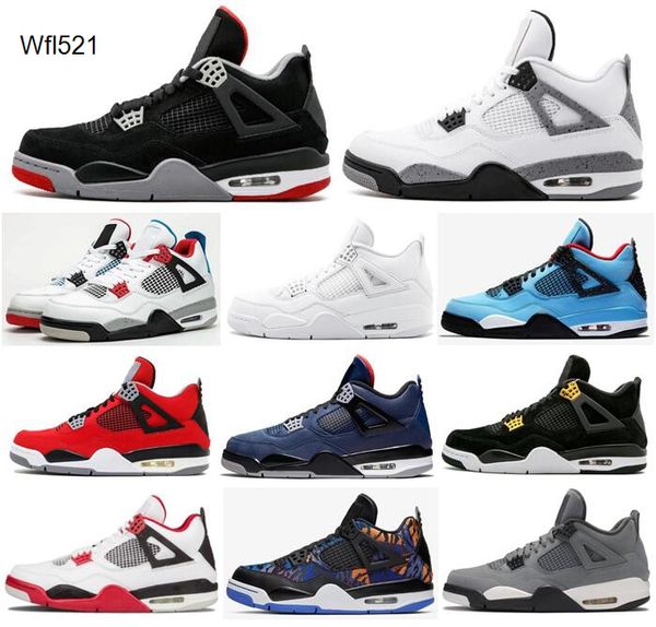 4 new bred what the travis scotts white cement pure money basketball shoes men 4s royalty toro bravo sneakers with box, Black
4 new bred what the travis scotts white cement pure money basketball shoes men 4s royalty toro bravo sneakers with box, Black