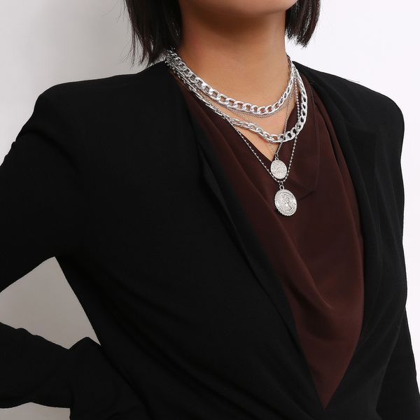 cross-border jewelry personality retro geometric chain, anaglyph sautoir multi-layer chain like female fold a necklace, Silver
cross-border jewelry personality retro geometric chain, anaglyph sautoir multi-layer chain like female fold a necklace, Silver