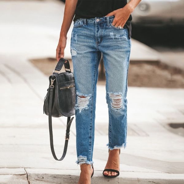 women's jeans women stretch-slim hole wash trousers retro bicycle daily casual ladies, Blue
women's jeans women stretch-slim hole wash trousers retro bicycle daily casual ladies, Blue