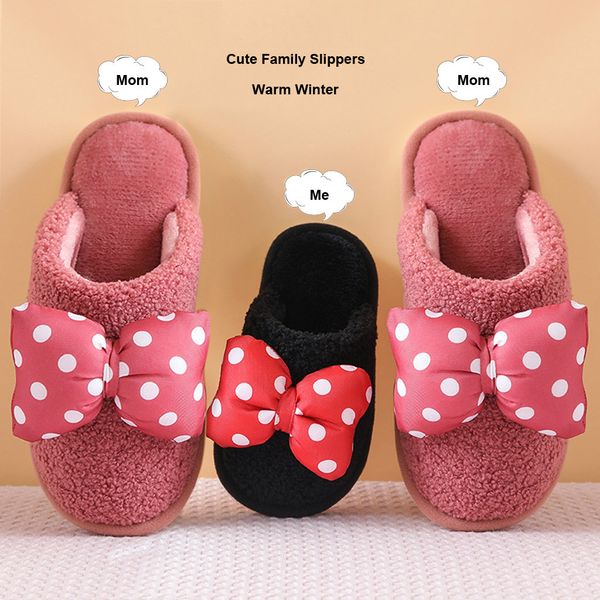 parent-child plush slippers bow polka dot shoes woman soft plush sewing thread slippers house shoes for indoor and outdoor use, Black
parent-child plush slippers bow polka dot shoes woman soft plush sewing thread slippers house shoes for indoor and outdoor use, Black