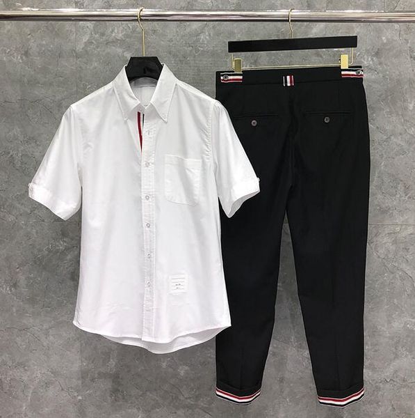 2020 fashion tb thom brand shirts men slim white short sleeve casual shirt oxford middle striped cotton solid men's clothing, White;black
2020 fashion tb thom brand shirts men slim white short sleeve casual shirt oxford middle striped cotton solid men's clothing, White;black