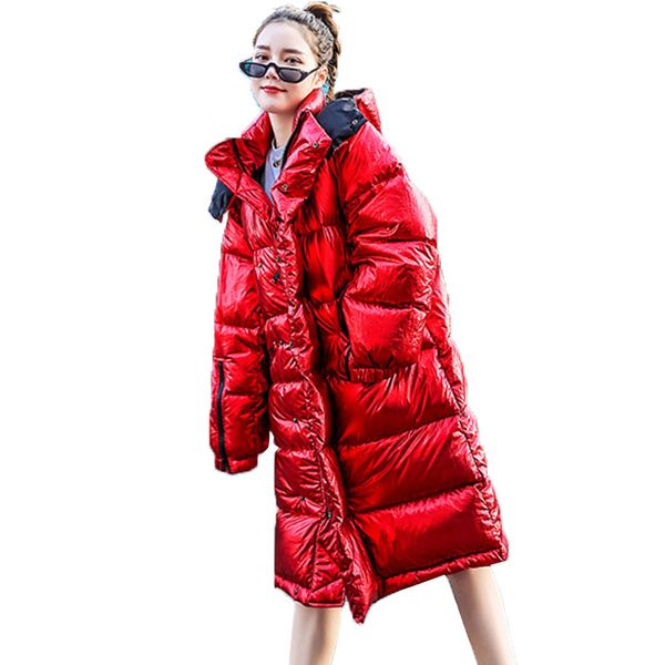 winter fashion women down cotton jacket glossy warm parka long hooded thicker coat female full sleeve streetwear outwear 173, Black
winter fashion women down cotton jacket glossy warm parka long hooded thicker coat female full sleeve streetwear outwear 173, Black