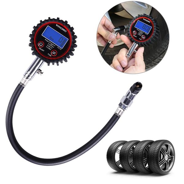 

universal digital tire pressure gauge 200 psi with blue backlight lcd display wheels parts tire pressure monitor systems