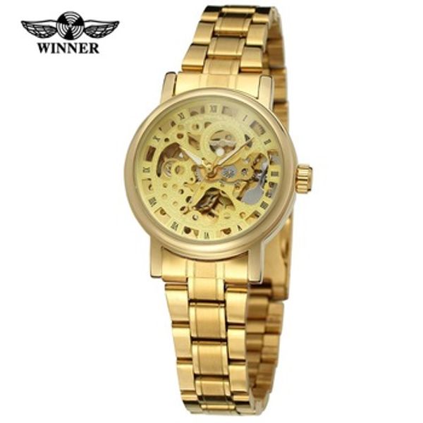 winner new arrival women's watch automatic self-wind stainless steel skeleton charming wristwatch, Slivery;brown
winner new arrival women's watch automatic self-wind stainless steel skeleton charming wristwatch, Slivery;brown