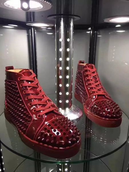 elegant high sneakers shoes women,men trainers wine-red patent leather spikes red bottom sneaker casual outdoor party dress 35-46, Black
elegant high sneakers shoes women,men trainers wine-red patent leather spikes red bottom sneaker casual outdoor party dress 35-46, Black
