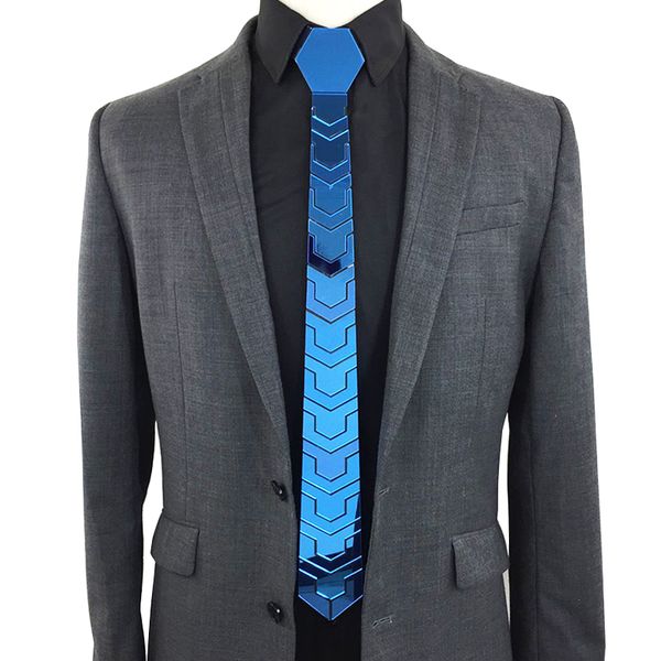 handmade bling blue necktie acrylic men slim vintage skinny silk ties embossing style wedding party ocean blue mirror ties, Blue;white 
handmade bling blue necktie acrylic men slim vintage skinny silk ties embossing style wedding party ocean blue mirror ties, Blue;white