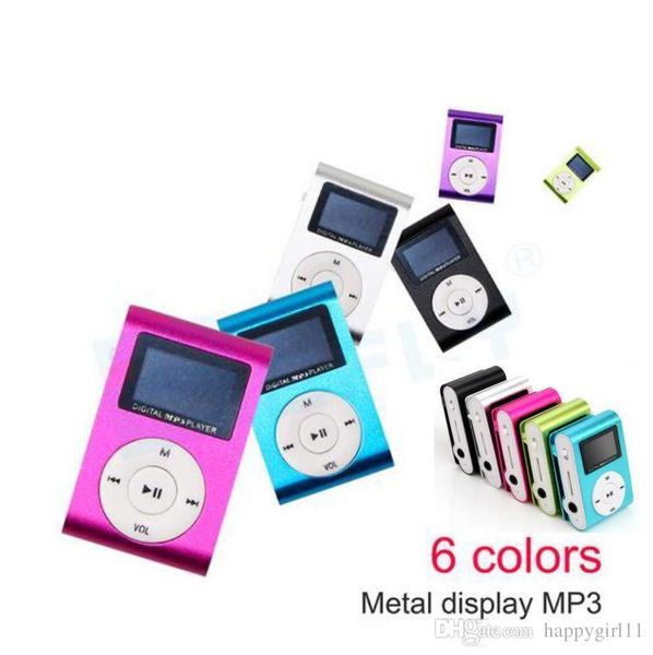 

factory price sell e312 mini usb metal clip music mp3 player lcd screen mp3 player support 16g micro sd tf card slot