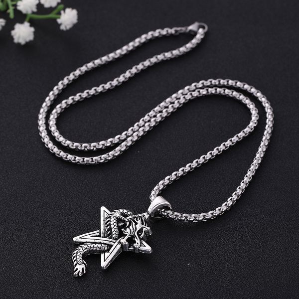 skyrim cool punk pentagram dragon amulet pendant necklace pentacle stainless steel chain viking necklaces vintage jewelry men, Silver
skyrim cool punk pentagram dragon amulet pendant necklace pentacle stainless steel chain viking necklaces vintage jewelry men, Silver