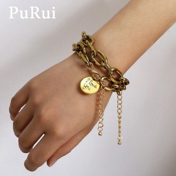 purui 2pcs/set punk bracelets women carved coin pendant bangles metal chunky chain couple bracelet gothic gold color jewelry, Black
purui 2pcs/set punk bracelets women carved coin pendant bangles metal chunky chain couple bracelet gothic gold color jewelry, Black