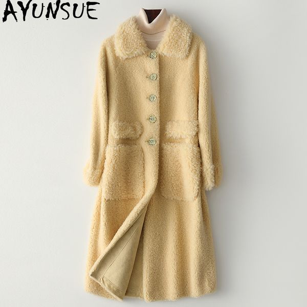 ayunsue real sheep shearling fur coat winter jacket women clothes 2019 wool coats and jackets women korean long jacket my4115, Black
ayunsue real sheep shearling fur coat winter jacket women clothes 2019 wool coats and jackets women korean long jacket my4115, Black