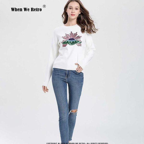 when we retro 2019 spring new pullovers 7088 sweet sequin solid white black sweater ladies pullouers coat
when we retro 2019 spring new pullovers 7088 sweet sequin solid white black sweater ladies pullouers coat
