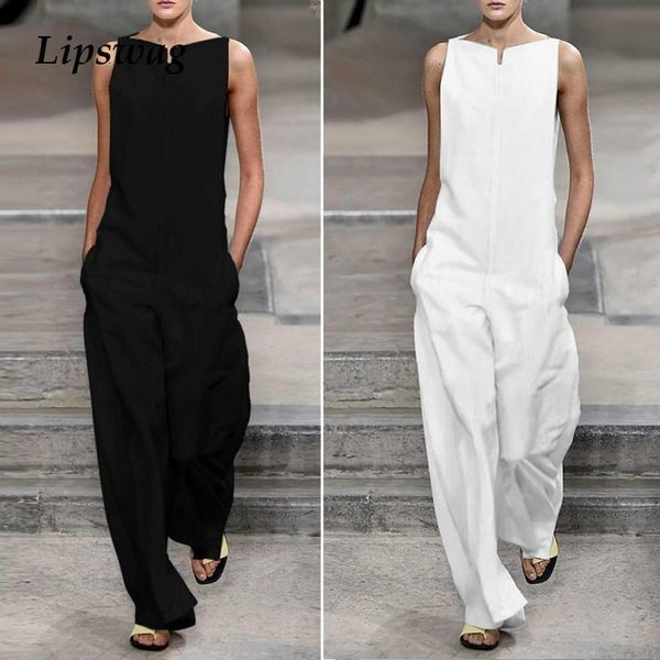 women's jumpsuits & rompers lipswag women elegant solid loose jumpsuit summer fashion sleeveless ladies sreetwear pockets overalls play, Black;white
women's jumpsuits & rompers lipswag women elegant solid loose jumpsuit summer fashion sleeveless ladies sreetwear pockets overalls play, Black;white
