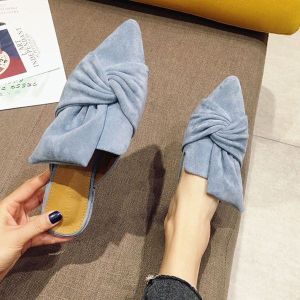 fairy bow-knot solid pointed toe flock mules woman slippers cover toe slip on slides shoes women sandals femme pantoufles 2020, Black
fairy bow-knot solid pointed toe flock mules woman slippers cover toe slip on slides shoes women sandals femme pantoufles 2020, Black