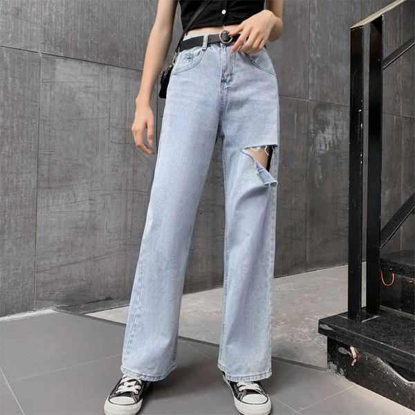 fashion high waist women jeans stretch loose straight denim jeans hole vintage destroyed harajuku boyfriend pants, Blue
fashion high waist women jeans stretch loose straight denim jeans hole vintage destroyed harajuku boyfriend pants, Blue
