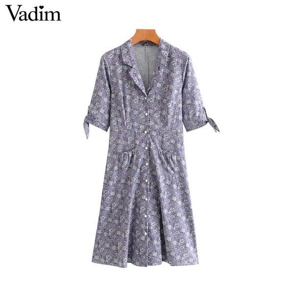 vadim women floral print knee length dress v neck sweet bow tie button casual female a line summer dresses vestidos qc132, Black;gray
vadim women floral print knee length dress v neck sweet bow tie button casual female a line summer dresses vestidos qc132, Black;gray