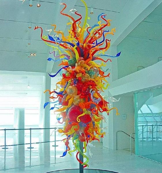 Interior Decorative Glass Sculpture Brighter Colored Hand Blown Glass Tree Floor Lamps Large L Lobby Murano Glass Sculpture