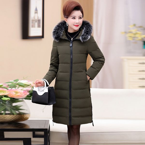 genuine fur collar mom down jacket mid-length women's 2018 new style middle-aged women's thick winter western style nobility coa, Black;white
genuine fur collar mom down jacket mid-length women's 2018 new style middle-aged women's thick winter western style nobility coa, Black;white