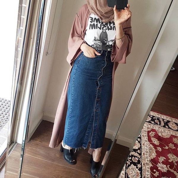 faldas mujer moda 2019 plus size abaya dubai muslim women long denim skirt turkish islamic casual jeans bodycon maxi skirts, Black;gray
faldas mujer moda 2019 plus size abaya dubai muslim women long denim skirt turkish islamic casual jeans bodycon maxi skirts, Black;gray