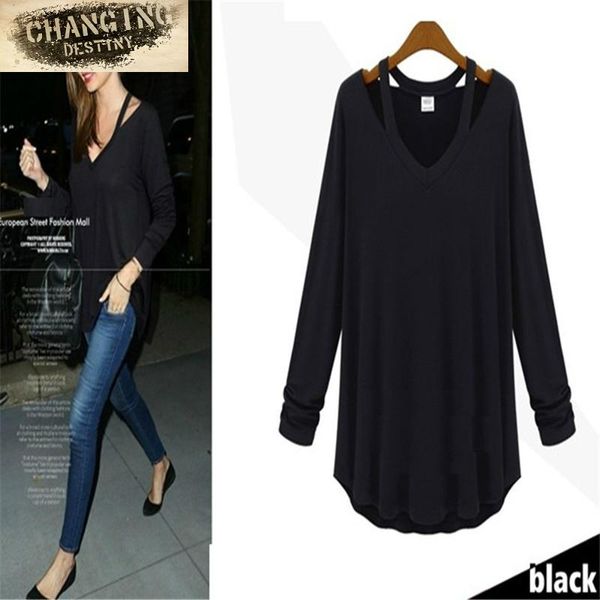 women v neck cut out loose shirts casual off shoulder t shirt basic long sleeve tees cozy 4 colors plus size s-2xl, White
women v neck cut out loose shirts casual off shoulder t shirt basic long sleeve tees cozy 4 colors plus size s-2xl, White
