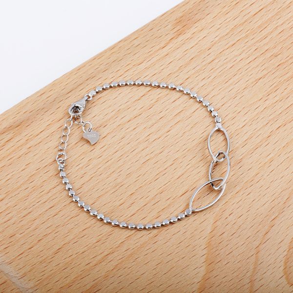 link, chain niche 925 sterling silver hollow oval bead bracelet european and american hand-made personality retro geometric, Black
link, chain niche 925 sterling silver hollow oval bead bracelet european and american hand-made personality retro geometric, Black