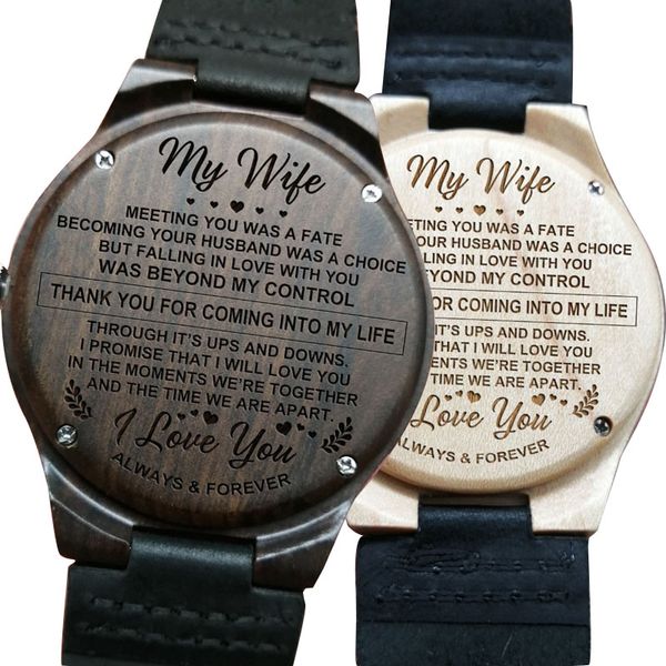 to my wife watch personalized ebony wood engraved watch for women minimalist quartz dropshipping 2019 anniversary gift, Slivery;brown
to my wife watch personalized ebony wood engraved watch for women minimalist quartz dropshipping 2019 anniversary gift, Slivery;brown