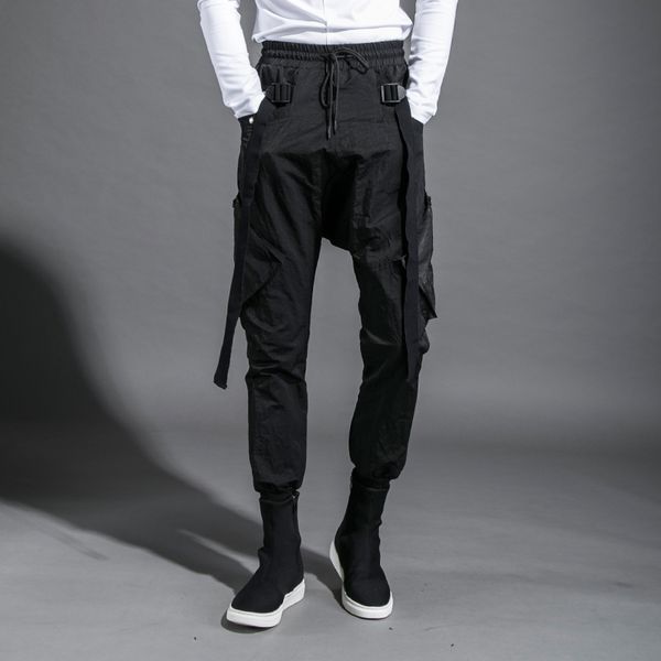 s-xxl 2018 новая мужская одежда gd hair stylist fashion street стерео лента карманный дизайн лодыжки полосатые брюки певец костюмы, Black
s-xxl 2018 новая мужская одежда gd hair stylist fashion street стерео лента карманный дизайн лодыжки полосатые брюки певец костюмы, Black