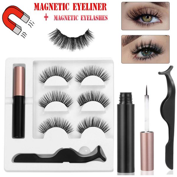 1 set magnetic liquid eyeliner with 3 pairs 3d magnetic false eyelashes tweezers set women eye makeup tools
1 set magnetic liquid eyeliner with 3 pairs 3d magnetic false eyelashes tweezers set women eye makeup tools