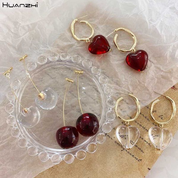 huanzhi 2020 new japan korea acrylic transparent crystal heart shape red cherry clear balls gold metal circle drop earrings, Silver
huanzhi 2020 new japan korea acrylic transparent crystal heart shape red cherry clear balls gold metal circle drop earrings, Silver
