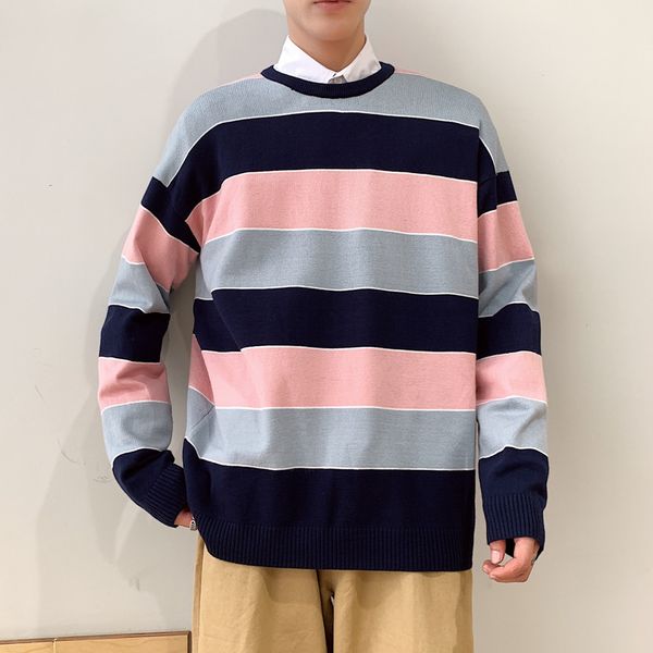 autumn new sweater men fashion contrast color casual o-neck sweater pullover man streetwear loose warm striped -3xl, White;black
autumn new sweater men fashion contrast color casual o-neck sweater pullover man streetwear loose warm striped -3xl, White;black