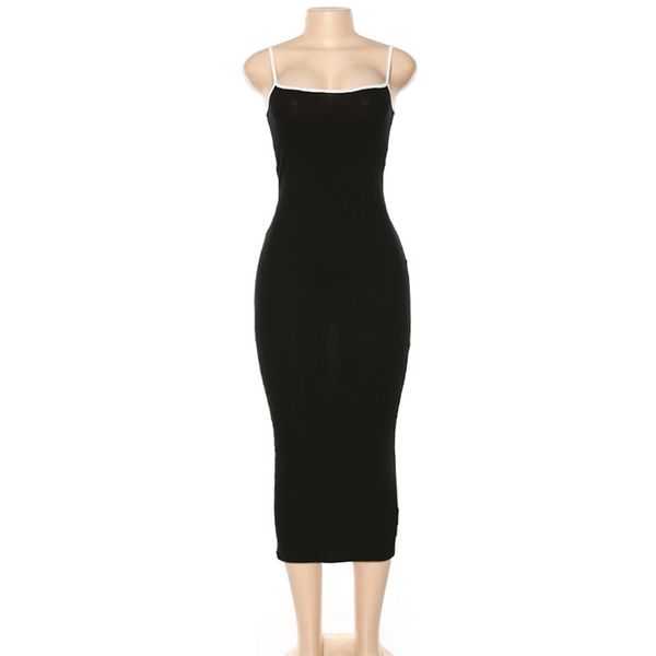 european station popular 2020 summer new womens contrasting color strap backless hip slim dress women, White;black
european station popular 2020 summer new womens contrasting color strap backless hip slim dress women, White;black