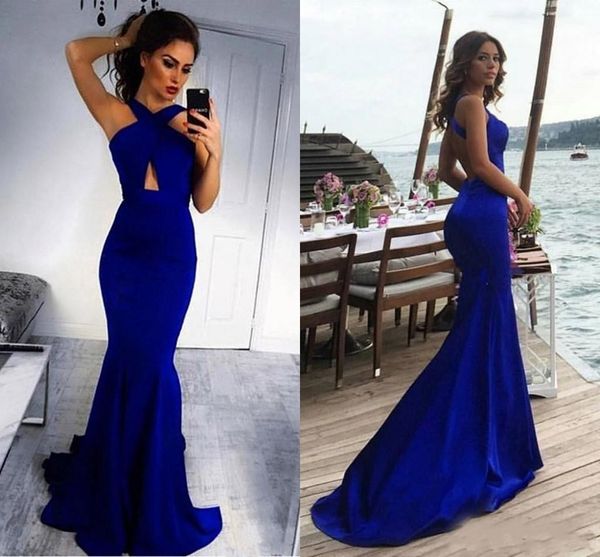 royal blue mermaid evening dresses 2019 backless satin simple keyhole neck long prom dress sweep train party gowns, Black;red
royal blue mermaid evening dresses 2019 backless satin simple keyhole neck long prom dress sweep train party gowns, Black;red