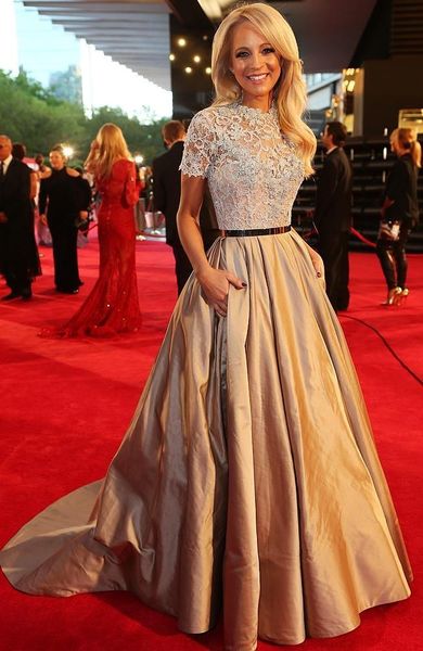 elegant champagne evening dresses for red carpet short sleeves lace gold belt taffeta skirt long formal dress 2018 custom party gowns, Black;red
elegant champagne evening dresses for red carpet short sleeves lace gold belt taffeta skirt long formal dress 2018 custom party gowns, Black;red
