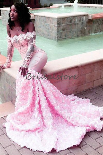 black girls mermaid prom dresses off the shoulders long sleeves lace slim formal evening gowns rose floral fishtail prom dress 2019
black girls mermaid prom dresses off the shoulders long sleeves lace slim formal evening gowns rose floral fishtail prom dress 2019