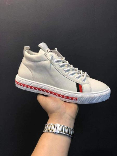 autumn 2019 men leather casual fashion shoes, Black
