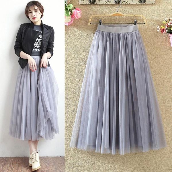 fashion summer vintage women elastic breathable high waist solid color pleated tutu fit lady casual loose tulle midi skirt, Black
fashion summer vintage women elastic breathable high waist solid color pleated tutu fit lady casual loose tulle midi skirt, Black