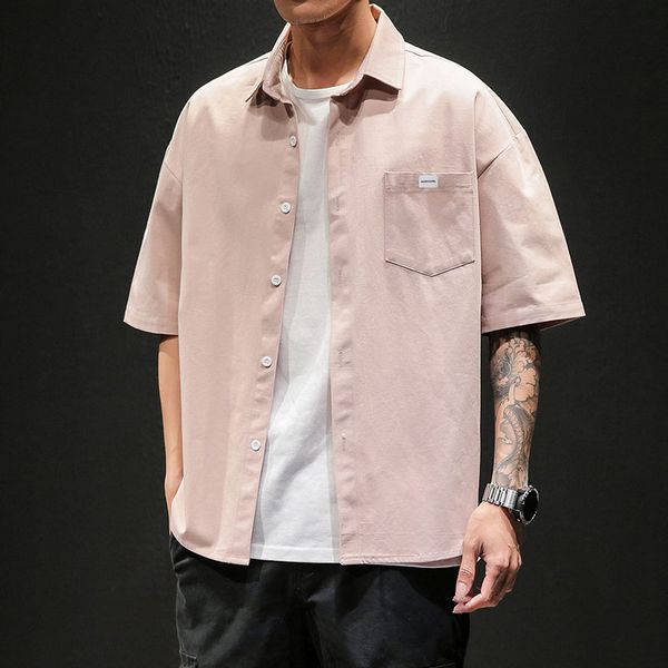 mens shirts large sizes pocket solid color male shirts black white pink yellow men short sleeve shirt, White;black
mens shirts large sizes pocket solid color male shirts black white pink yellow men short sleeve shirt, White;black