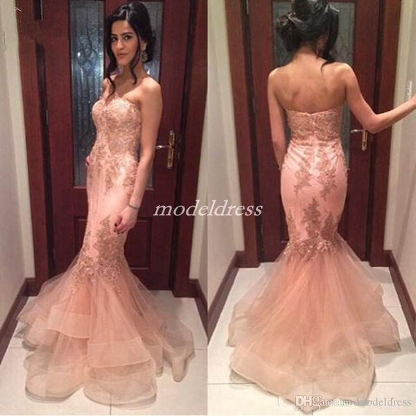 Blush Sweetheart Mermaid Prom Dresses 2019 Sexy Backless Appliques Beads Long Arabic Formal Evening Gowns Special Occasion Dress Plus Size
Blush Sweetheart Mermaid Prom Dresses 2019 Sexy Backless Appliques Beads Long Arabic Formal Evening Gowns Special Occasion Dress Plus Size