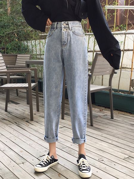 women spring autumn fashion korea style chic high waist straight light blue denim jeans female casual loose jeans pants trousers
women spring autumn fashion korea style chic high waist straight light blue denim jeans female casual loose jeans pants trousers