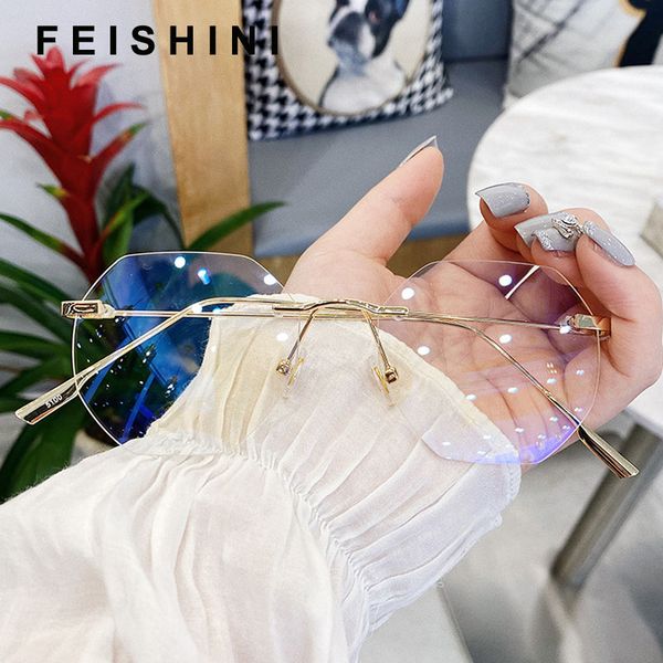 feishini anti blue light glasses blocking filter reduces eyewear rimless strain clear gaming computer glasses women oversized, White;black
feishini anti blue light glasses blocking filter reduces eyewear rimless strain clear gaming computer glasses women oversized, White;black