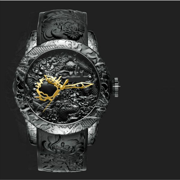 big dial watches luxury men's sports watch 49mm gold dragon sculpture men watch fashion casual men's wristwatches, Slivery;brown
big dial watches luxury men's sports watch 49mm gold dragon sculpture men watch fashion casual men's wristwatches, Slivery;brown