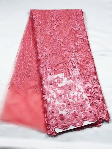 5yards/pc pink french net lace fabric with beads flower embroidery african mesh lace for dress qn85-2
5yards/pc pink french net lace fabric with beads flower embroidery african mesh lace for dress qn85-2