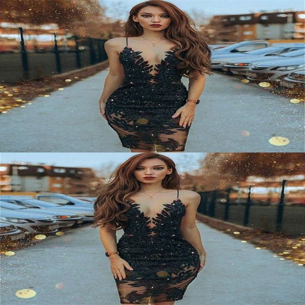 black mermaid evening dresses spaghetti strap sleeveless prom dress appliqued lace sequins short formal party dress cheap, Black;red
black mermaid evening dresses spaghetti strap sleeveless prom dress appliqued lace sequins short formal party dress cheap, Black;red