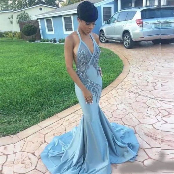 saudi arabic deep v neck prom dresses sequins beading red carpet mermaid dresses evening wear satin low back cocktail party dress, Black
saudi arabic deep v neck prom dresses sequins beading red carpet mermaid dresses evening wear satin low back cocktail party dress, Black