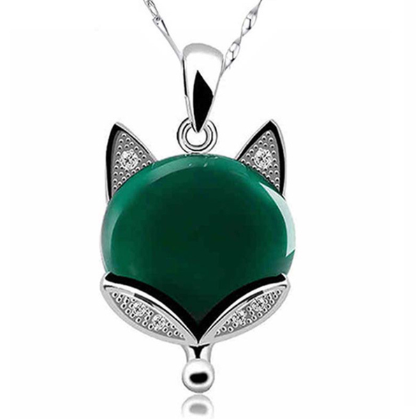 fyjs unique silver plated lovely green agates pendant link chain necklace temperament jewelry
fyjs unique silver plated lovely green agates pendant link chain necklace temperament jewelry