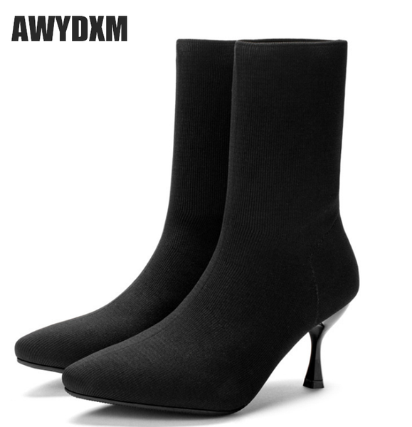 brand boots women autumn winter high heels boots fashion pointed elastic fabric mid-calf casual shoes woman boot botas mujer 007, Black
brand boots women autumn winter high heels boots fashion pointed elastic fabric mid-calf casual shoes woman boot botas mujer 007, Black