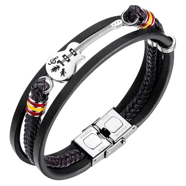 vintage men bracelet leather punk guitar multilayer woven rope bracelet bangle gift mens jewelry accessories, Golden;silver
vintage men bracelet leather punk guitar multilayer woven rope bracelet bangle gift mens jewelry accessories, Golden;silver